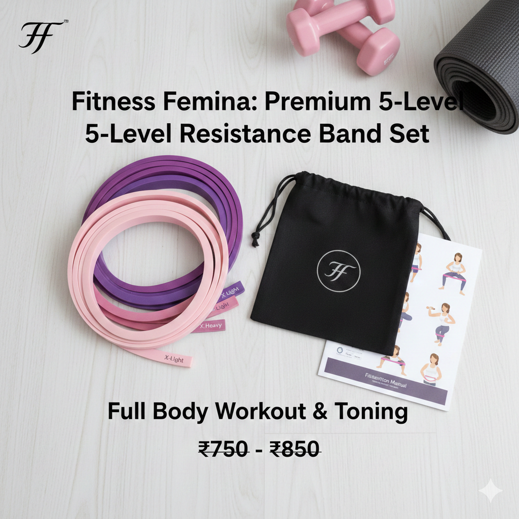 Premium 5-Level Resistance Band Set for Women - Copy